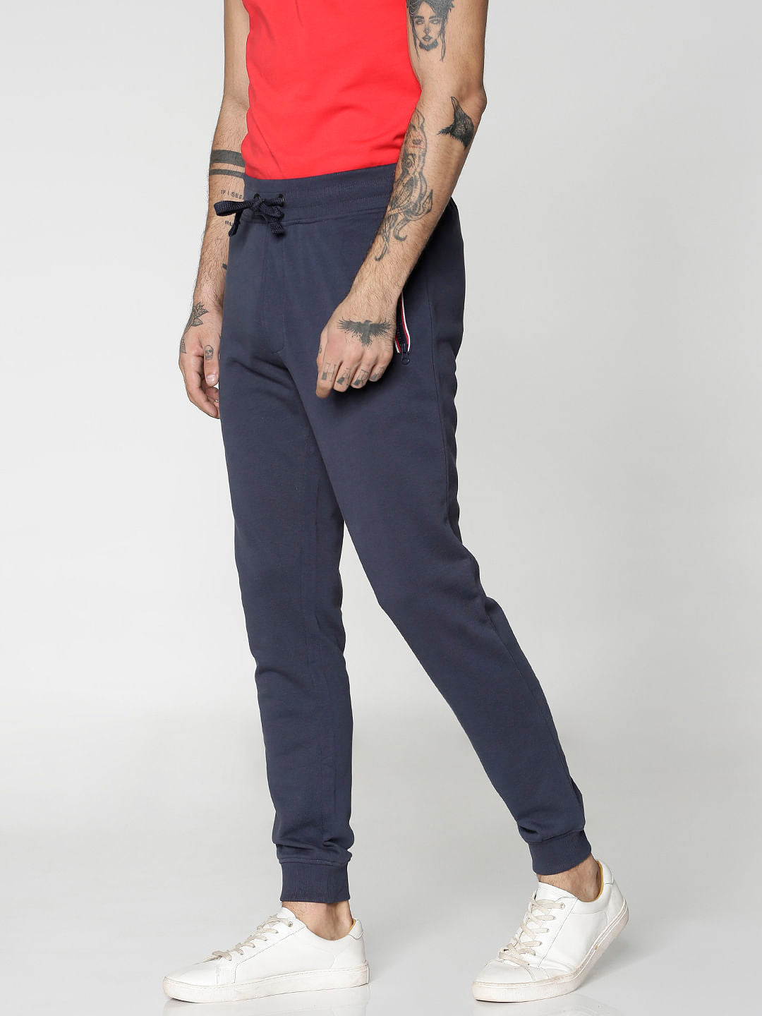 Blue Drawstring Regular Fit Sweatpants