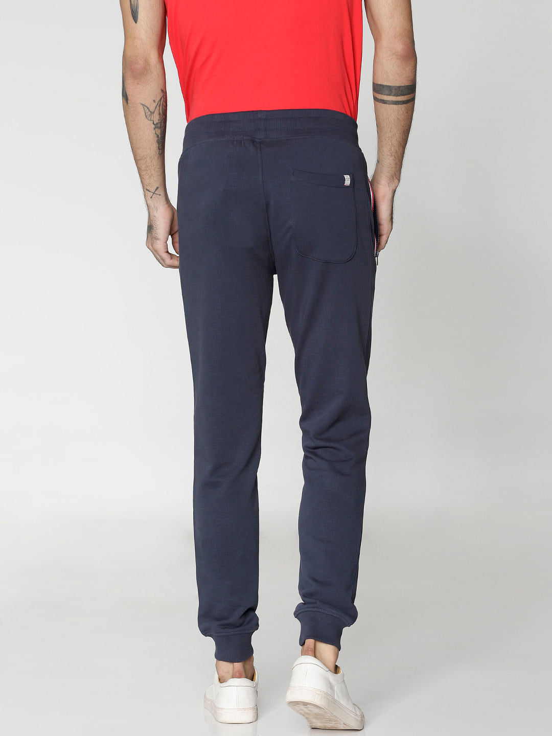 Blue Drawstring Regular Fit Sweatpants