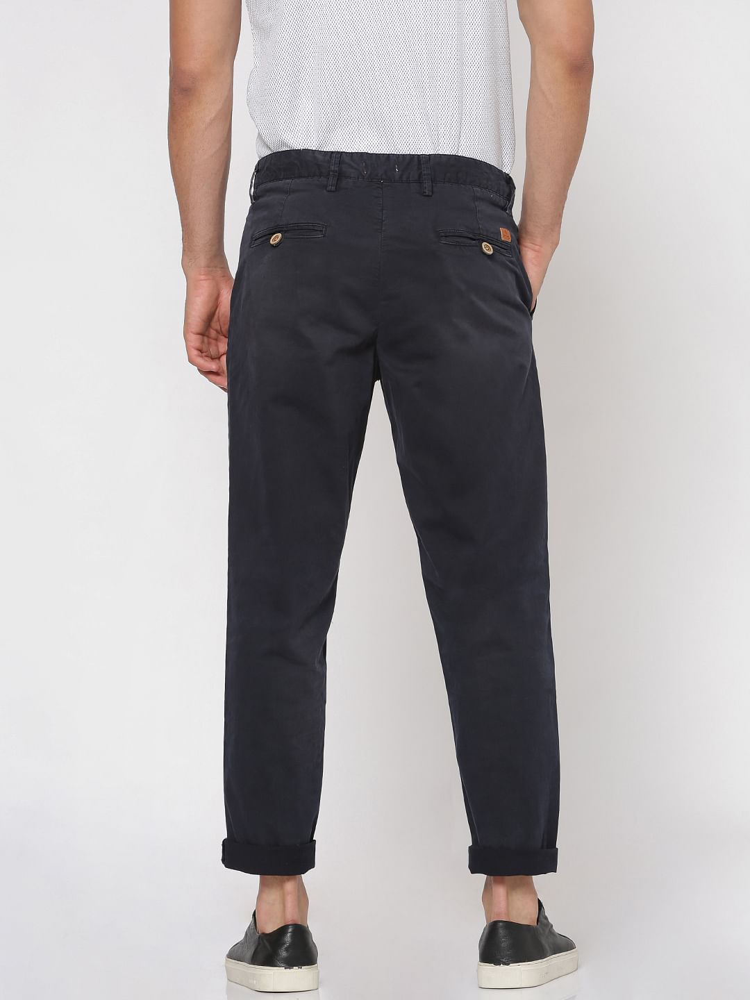Navy Blue Ripped Anti Fit Pants