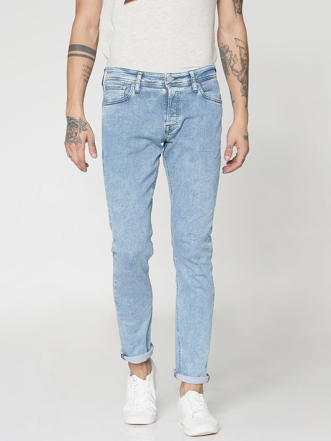 Blue Faded Tom Skinny Fit Jeans