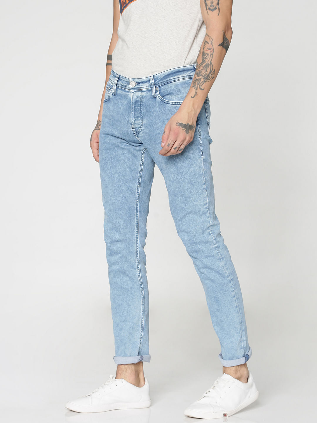 Blue Faded Tom Skinny Fit Jeans