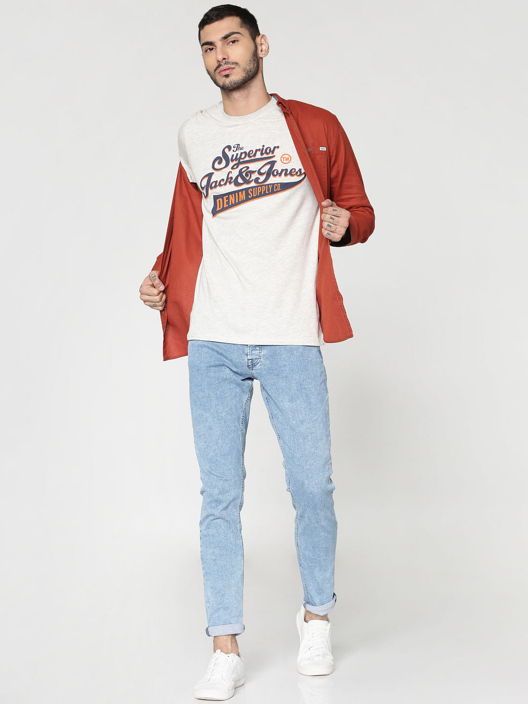 Blue Faded Tom Skinny Fit Jeans