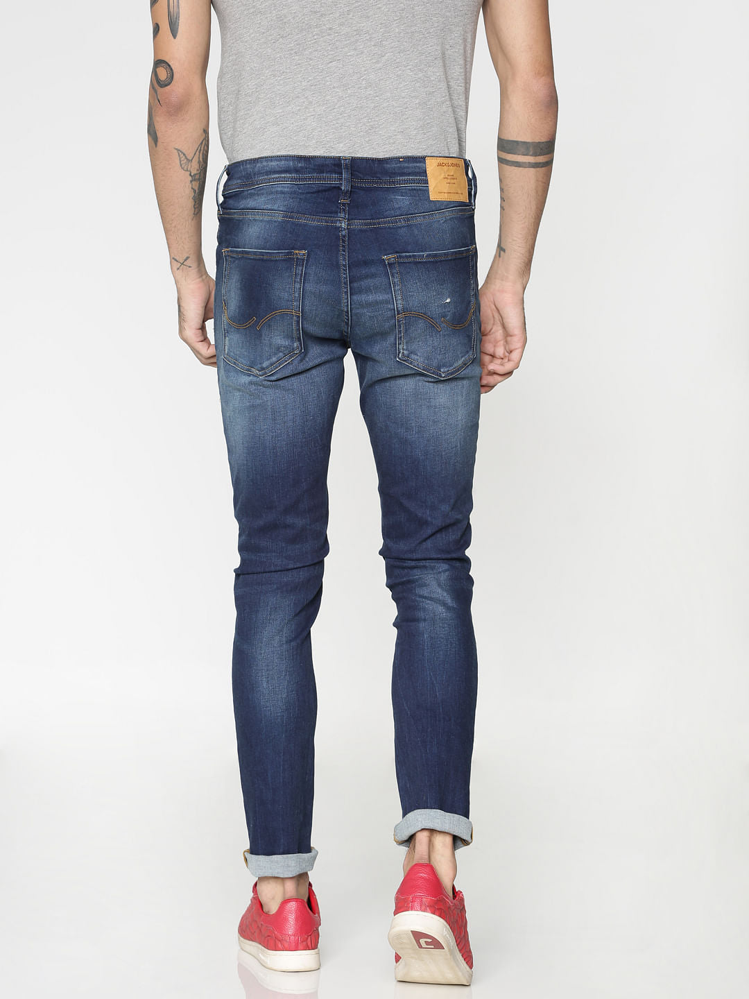 Blue Mildly Distressed Ben Skinny Fit Jeans