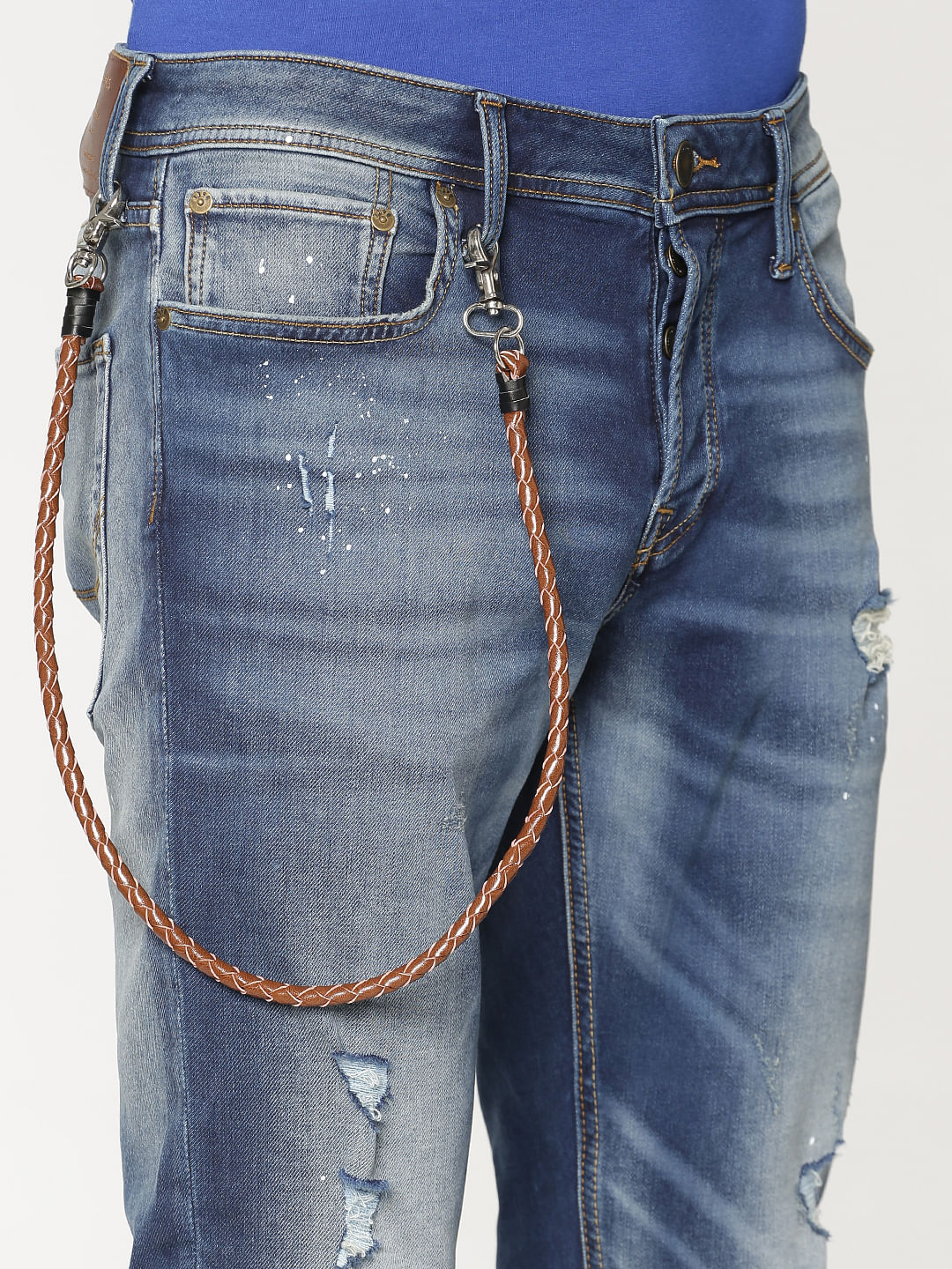 Dark Blue Ripped Tim Anti Fit Jeans