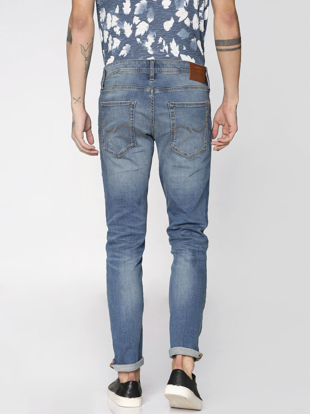 Blue Highly Distressed Glenn Slim Fit Jeans
