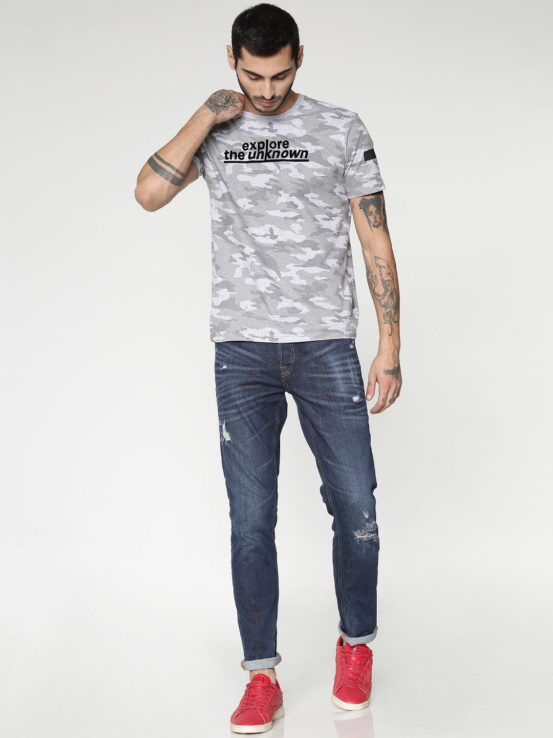 Blue Ripped Tim Anti Fit Jeans