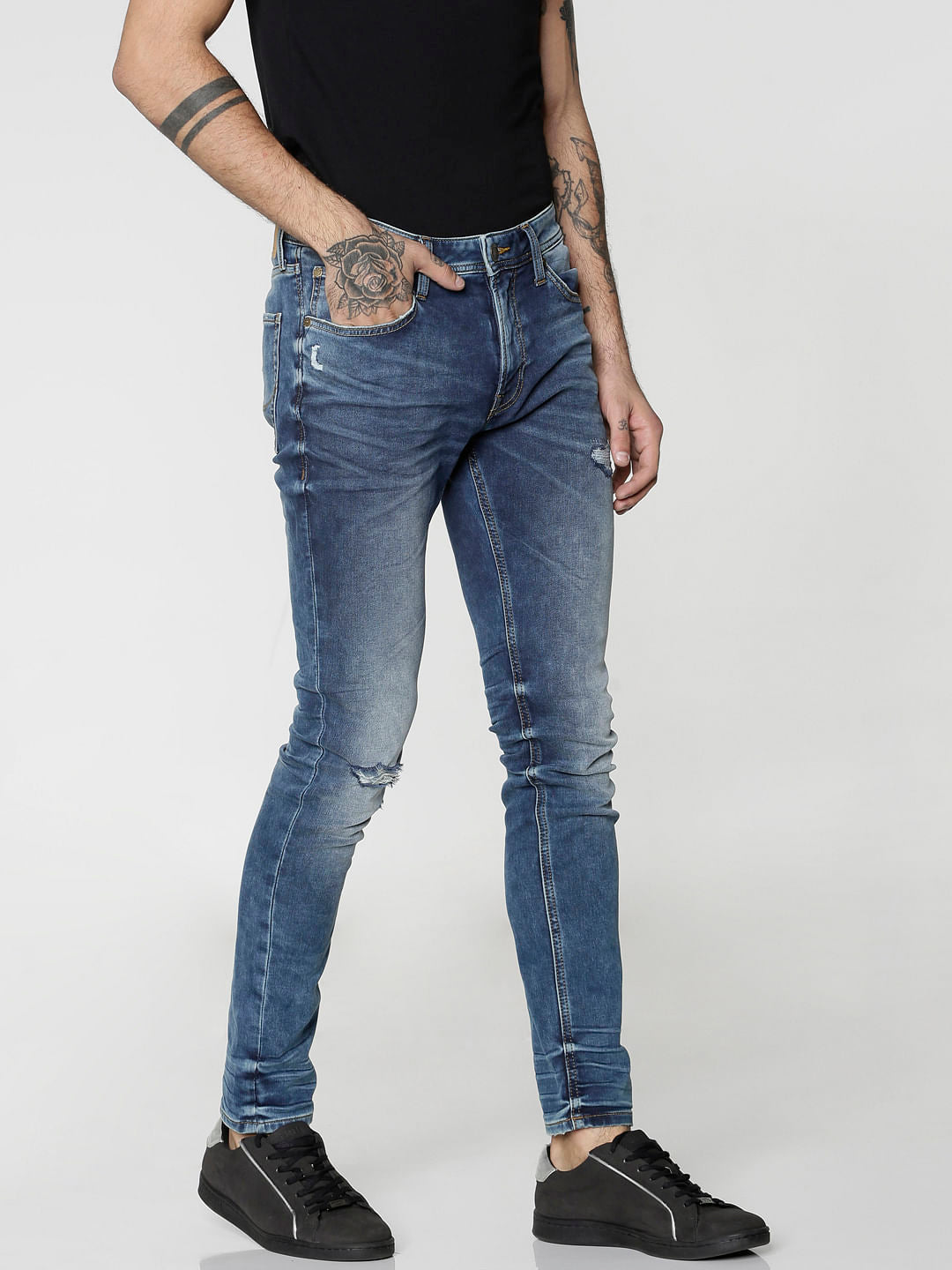 Blue Ripped Liam Skinny Fit Jeans