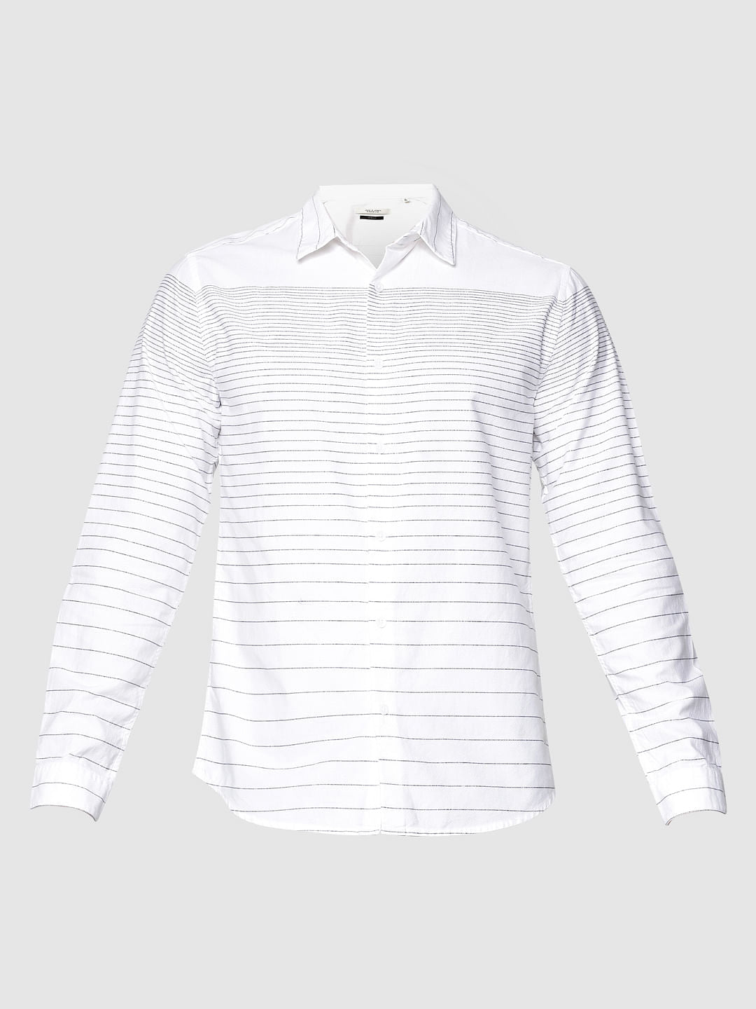 White Striped Full Sleeves Shirt