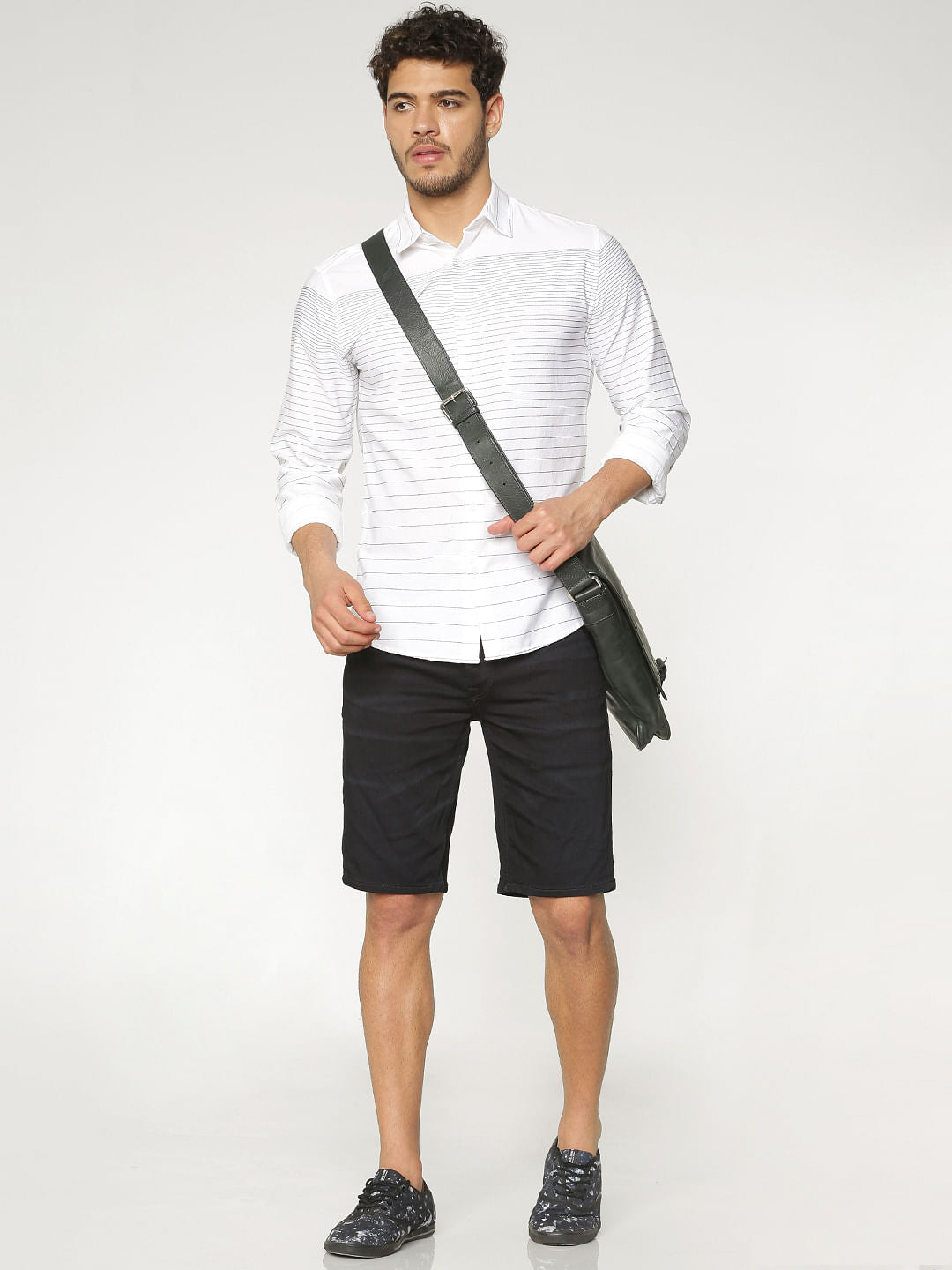 White Striped Full Sleeves Shirt