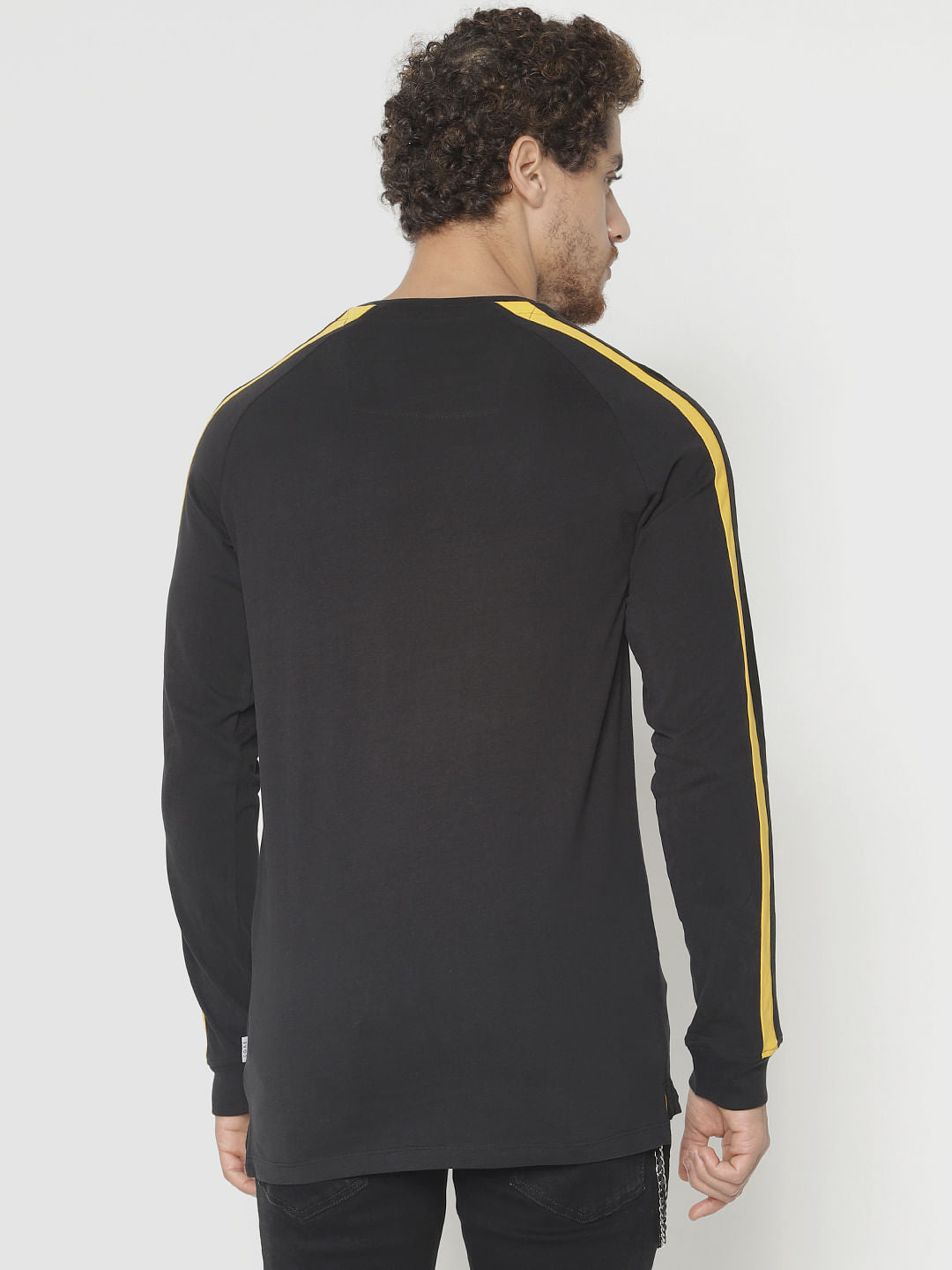 Black Tape Detail Crew Neck T-Shirt