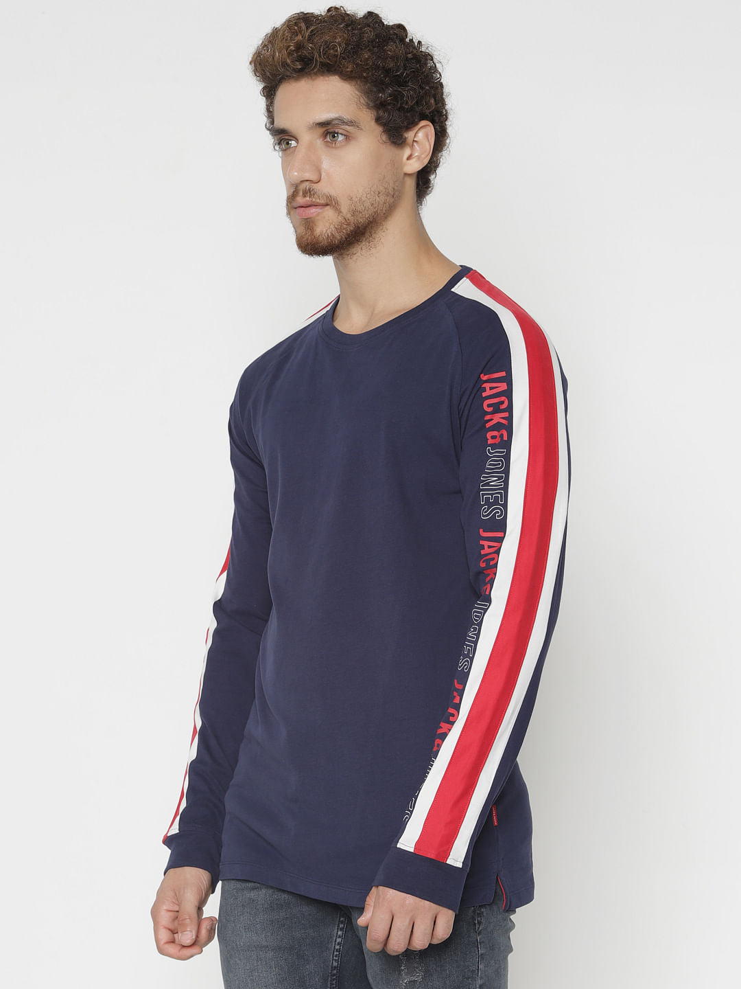 Blue Tape Detail Crew Neck T-Shirt