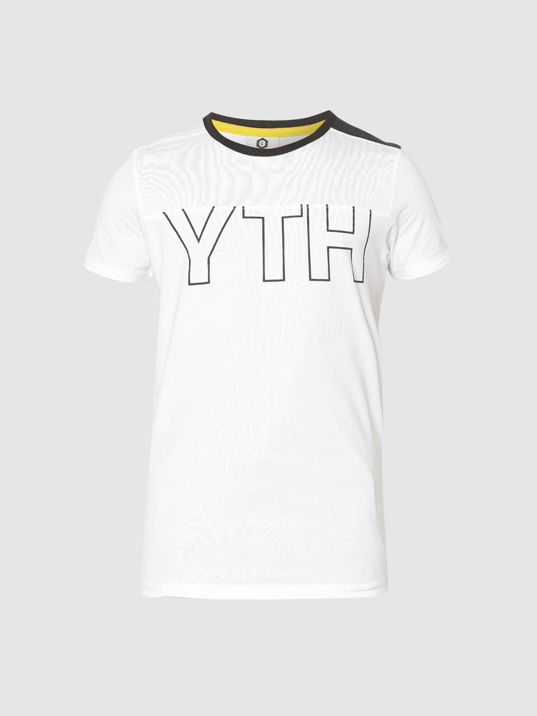 White Printed Crew Neck T-Shirt