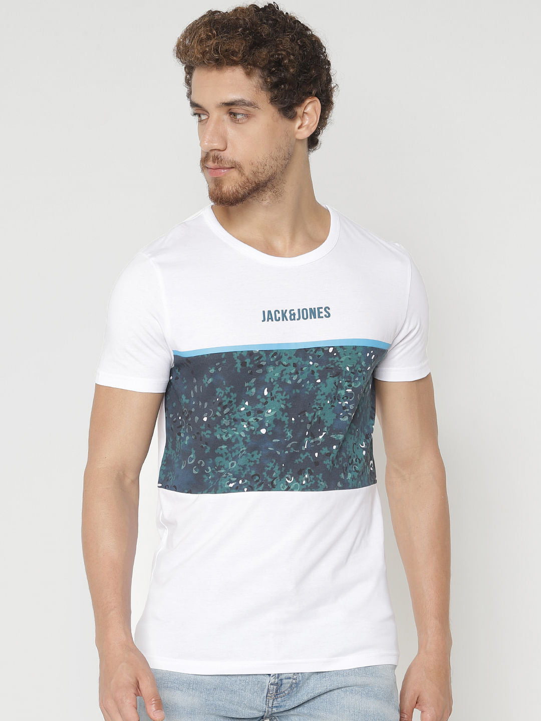 White Graphic Print Crew Neck T-Shirt