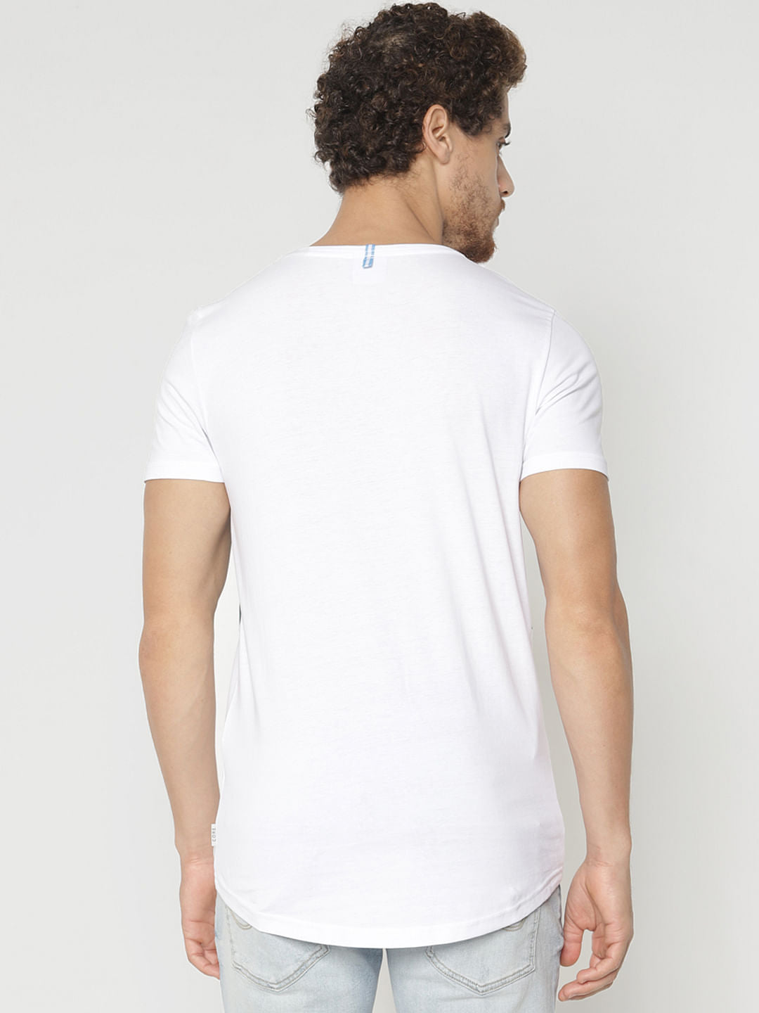 White Graphic Print Crew Neck T-Shirt