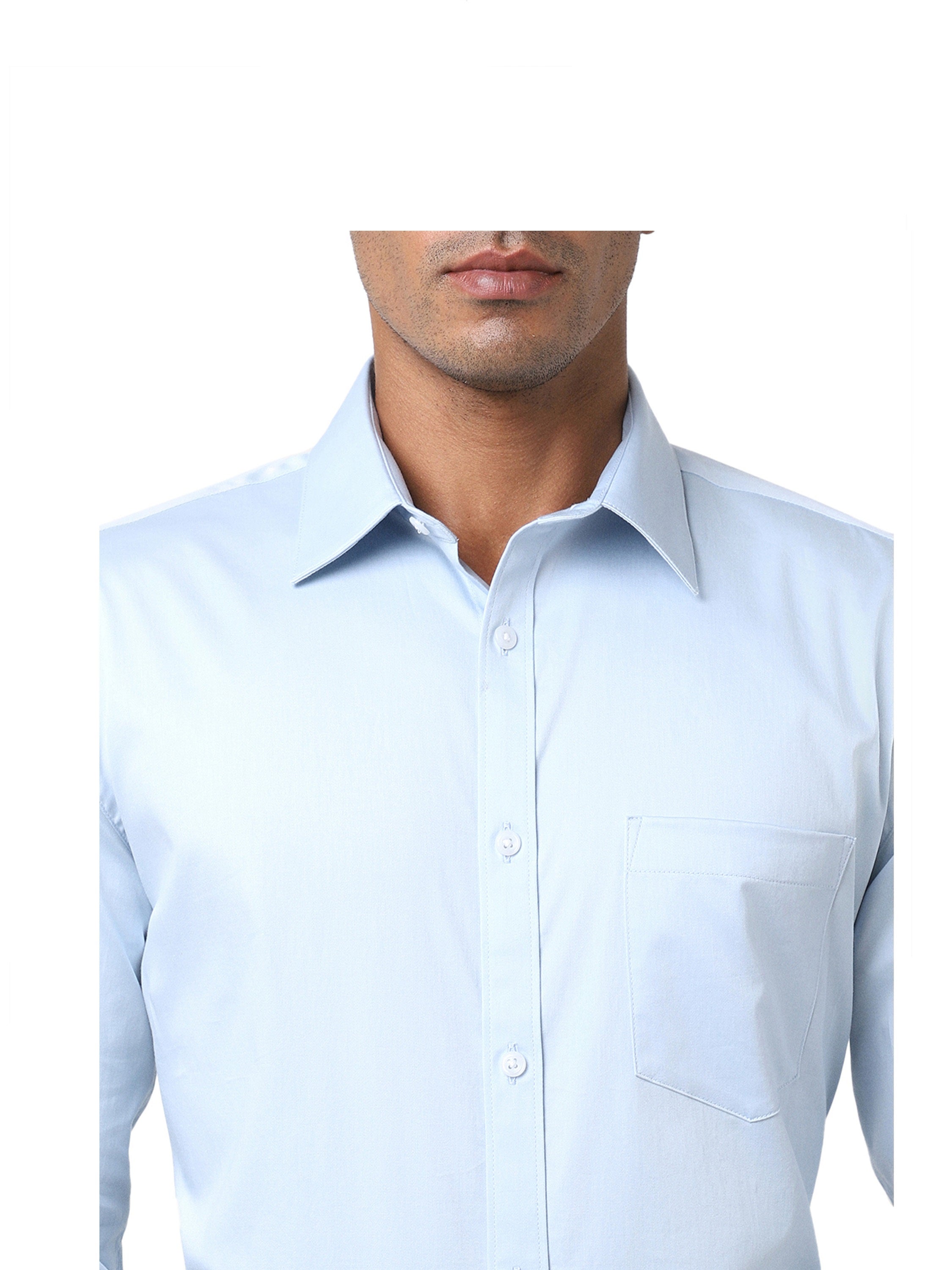 Blue Cotton-Stretch Formal Shirt