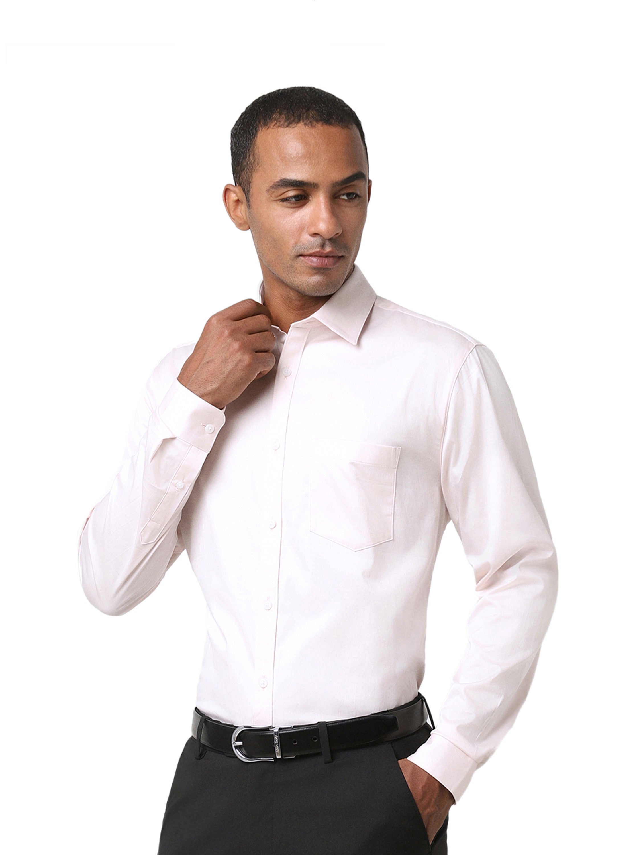 Light Pink Cotton-Stretch Formal Shirt