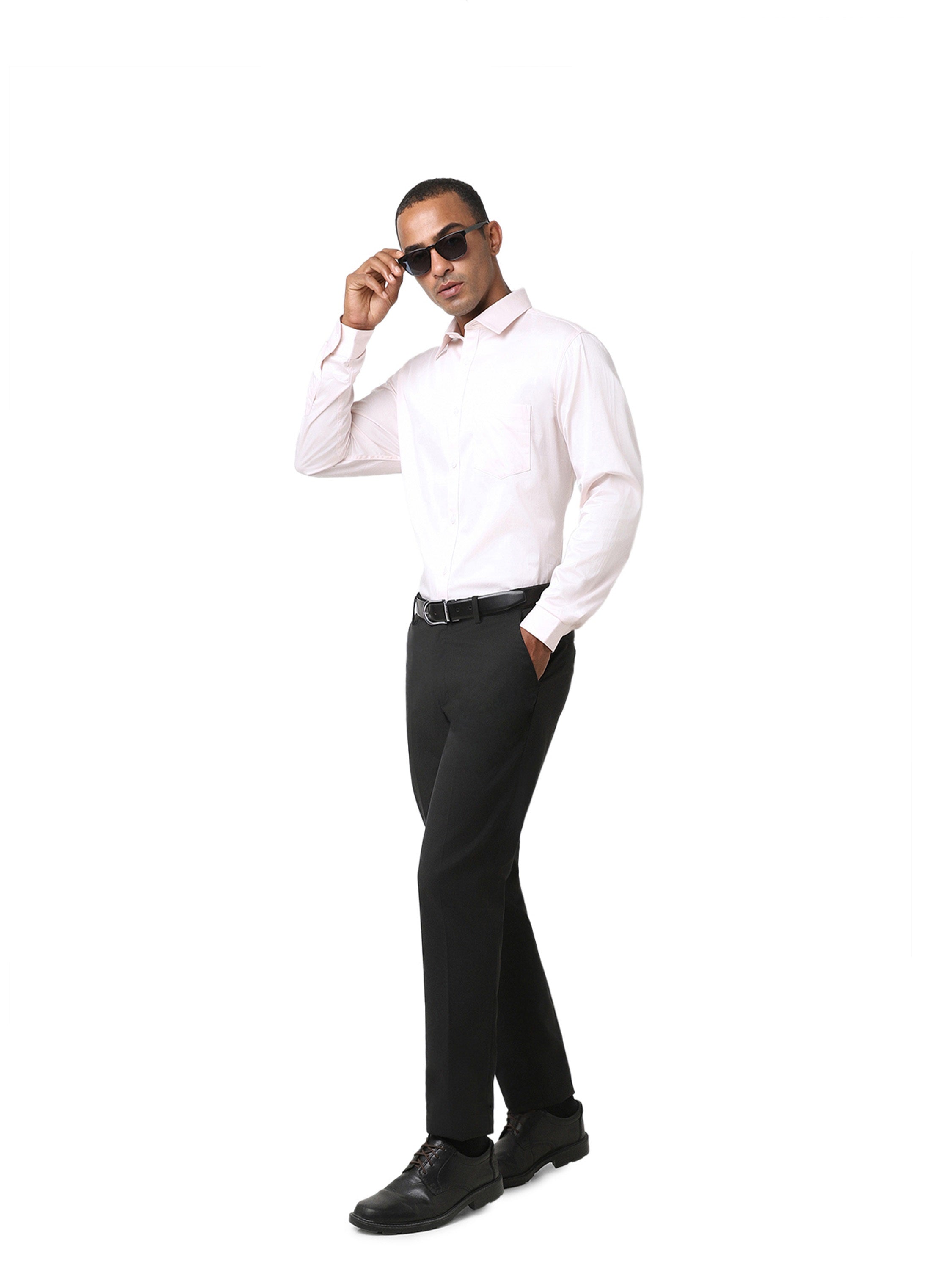 Light Pink Cotton-Stretch Formal Shirt