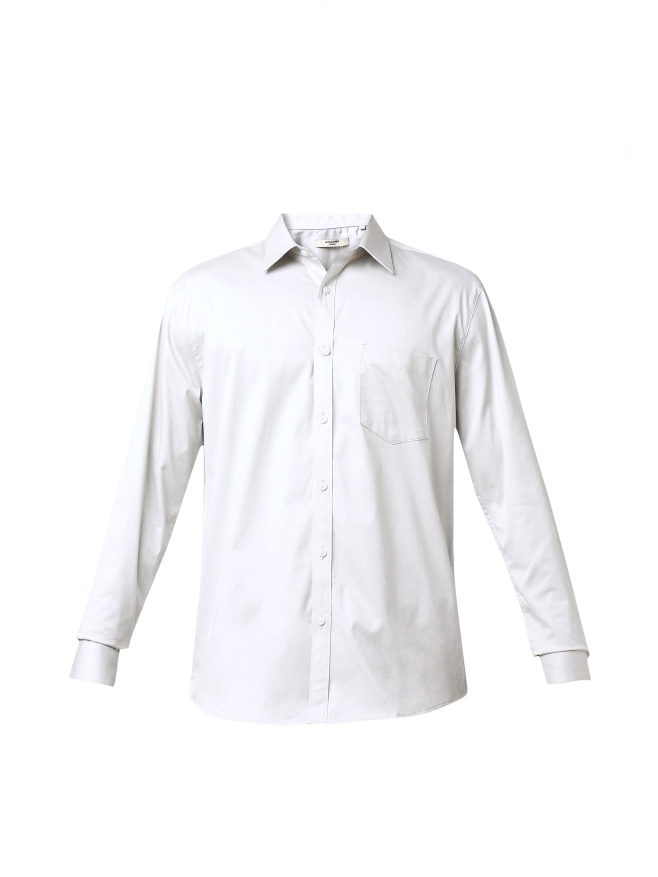 Light Grey Cotton-Stretch Formal Shirt