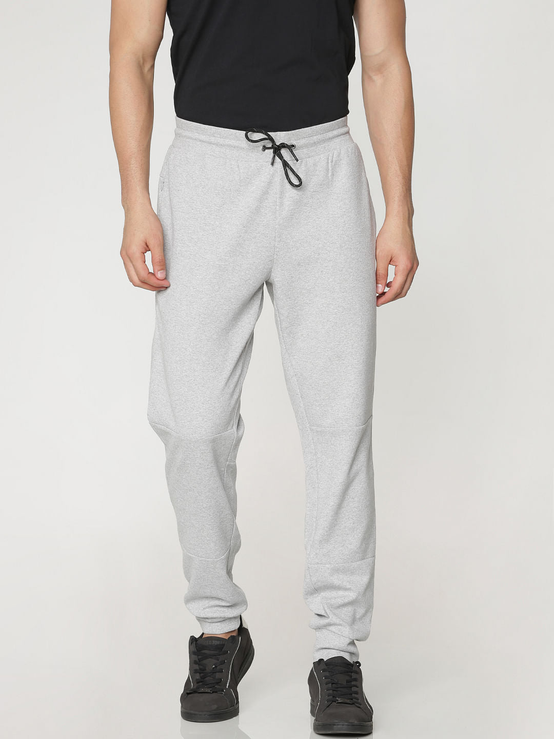 Grey Drawstring Regular Fit Sweatpants - S