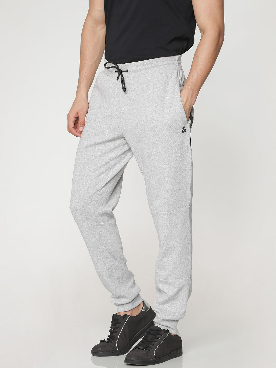 Grey Drawstring Regular Fit Sweatpants