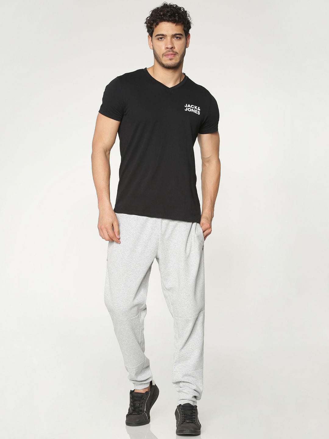 Grey Drawstring Regular Fit Sweatpants