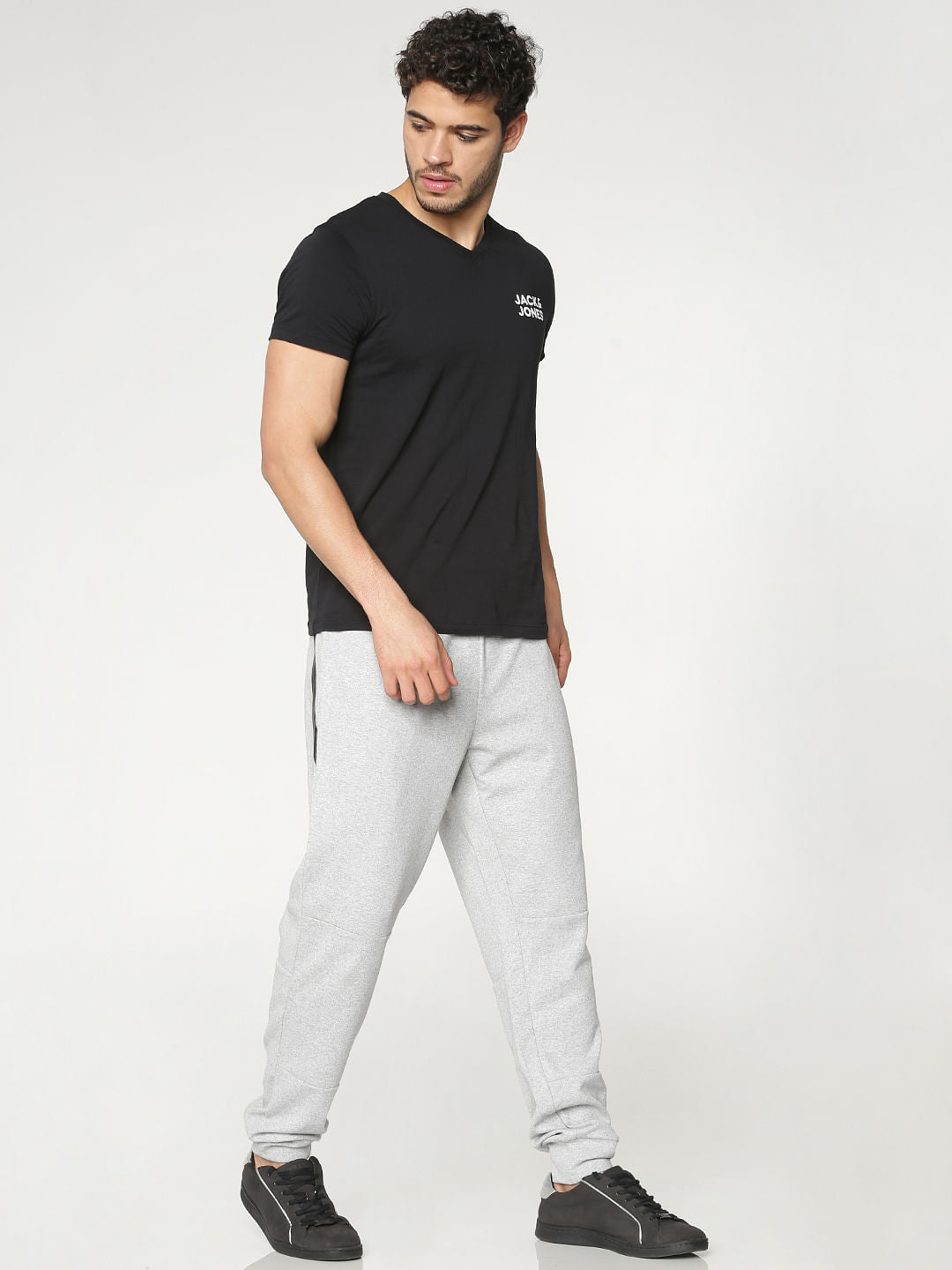 Grey Drawstring Regular Fit Sweatpants