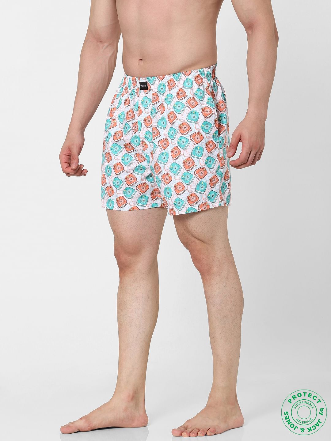 White Polaroid Print Boxers