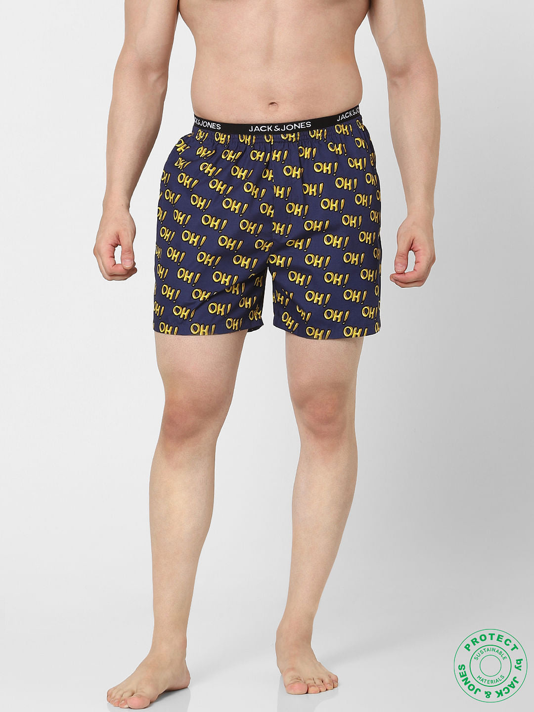 Blue Printed Boxers - S