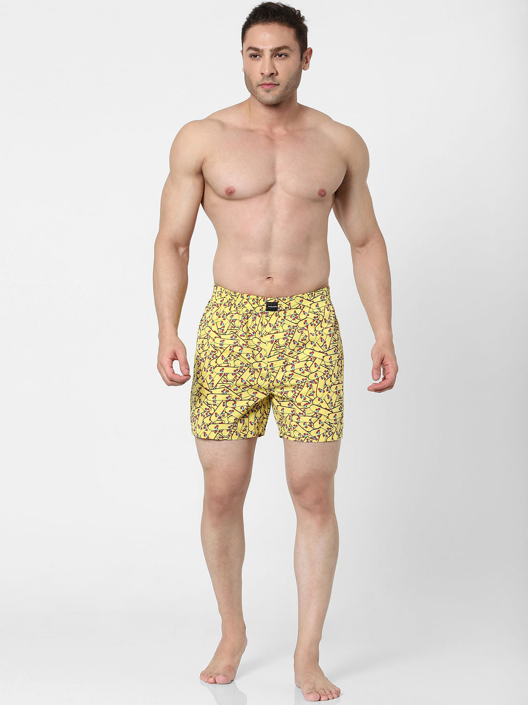 Yellow Skateboard Graphic Printed Boxers