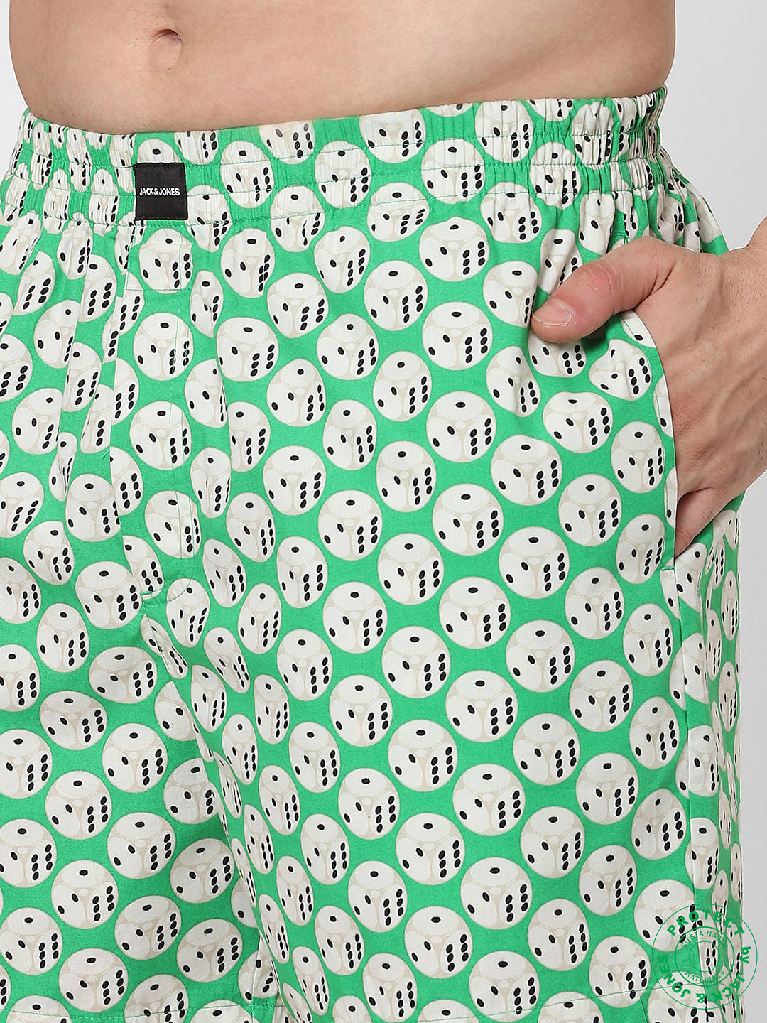 Green Dice Print Boxers
