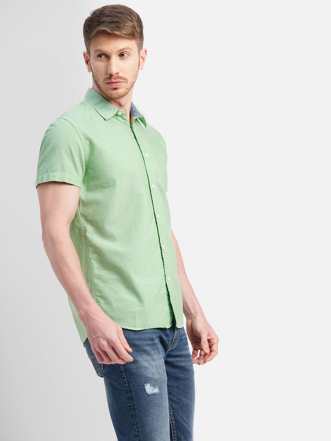 Green Short Sleeves Shirt