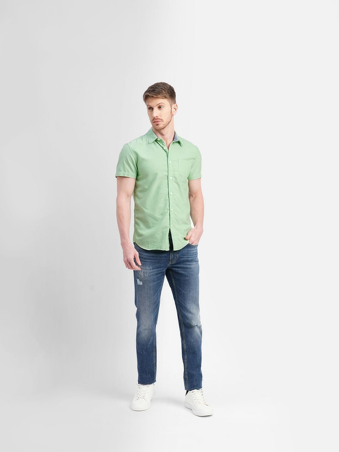 Green Short Sleeves Shirt