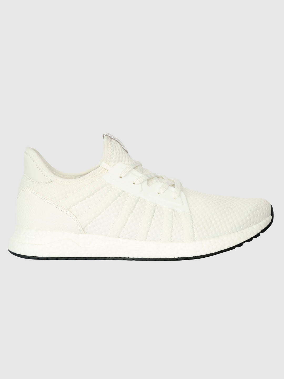 White Mesh Detail Sneakers