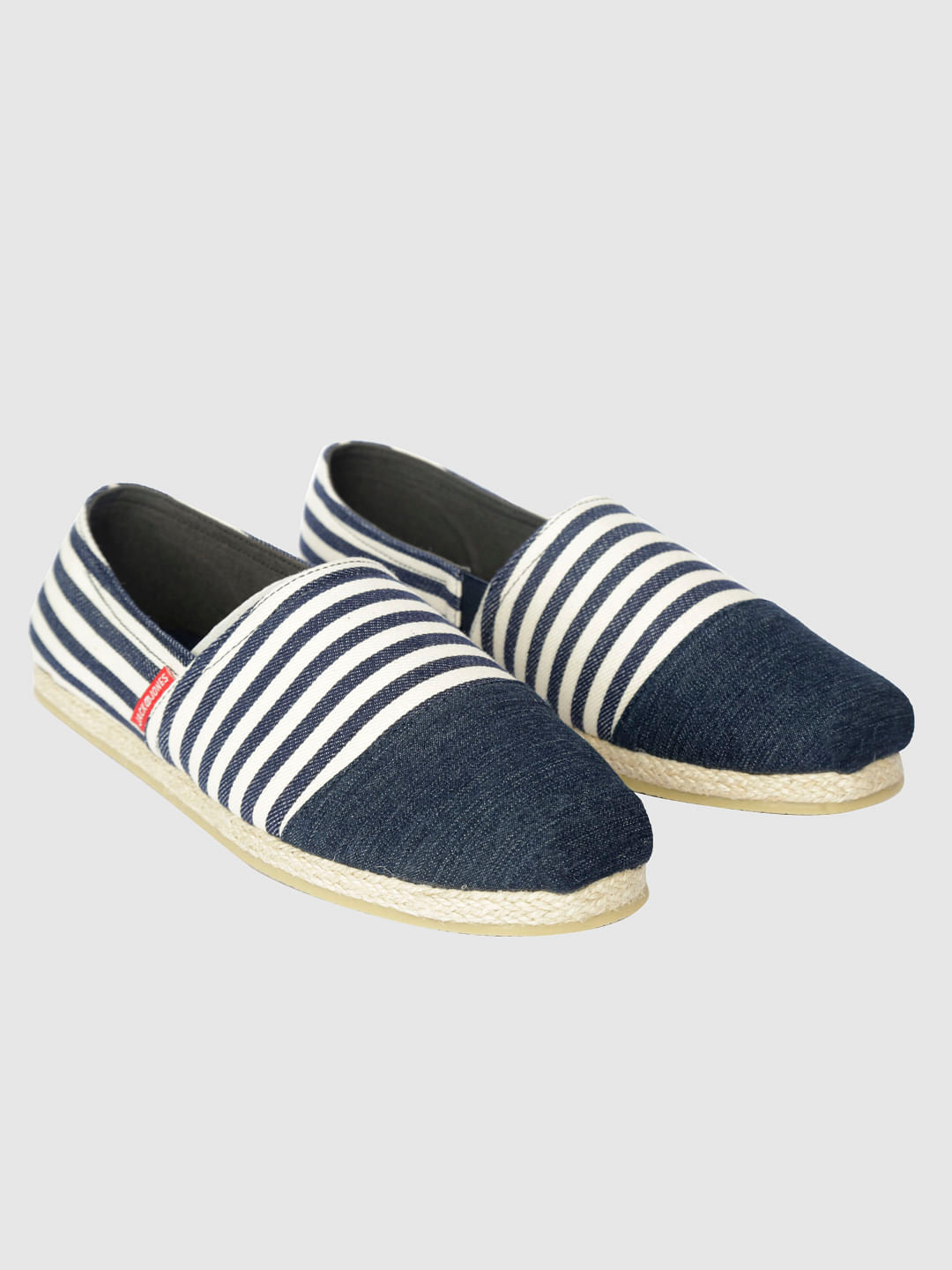 Blue Striped Slip On Espadrilles - 6