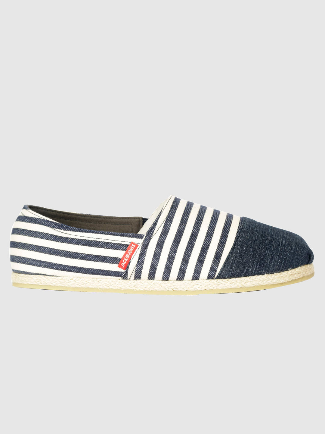Blue Striped Slip On Espadrilles