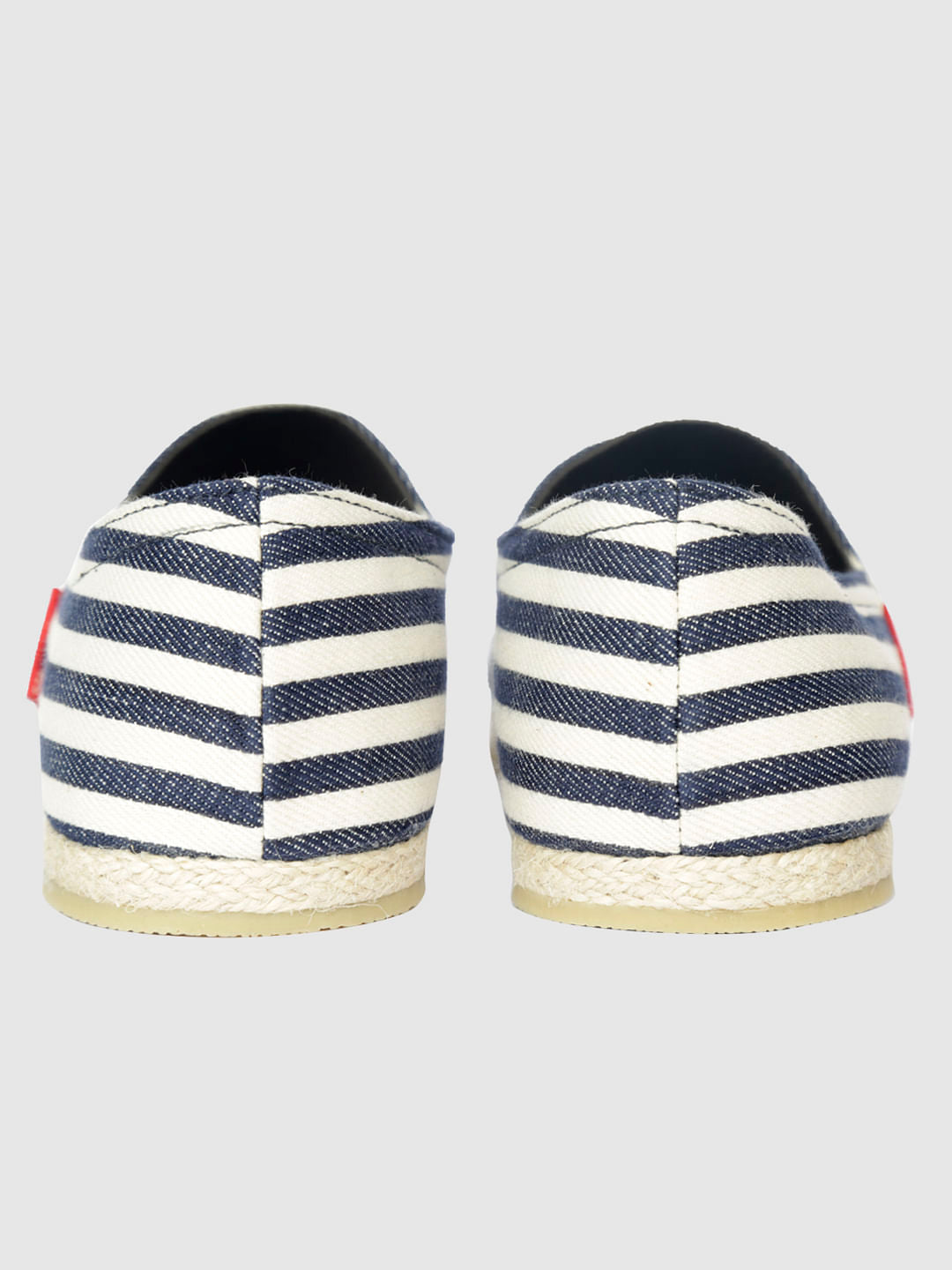 Blue Striped Slip On Espadrilles