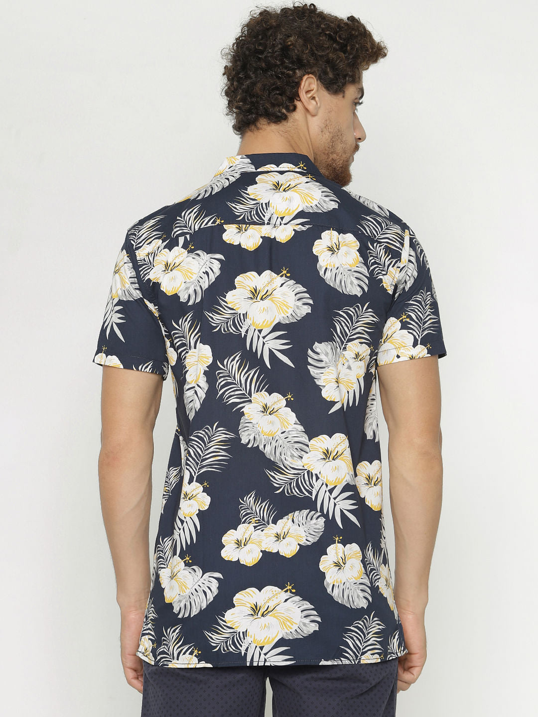 Blue All Over Print Short Sleeves Shirt