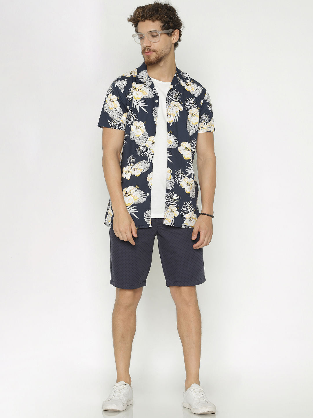 Blue All Over Print Short Sleeves Shirt