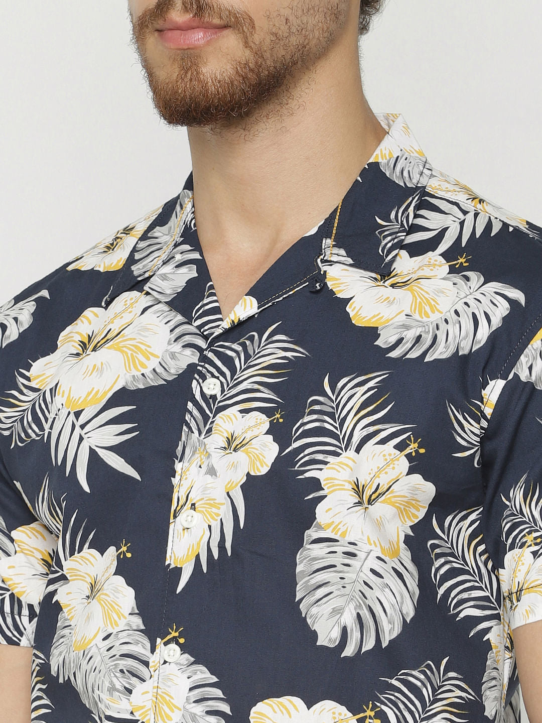 Blue All Over Print Short Sleeves Shirt