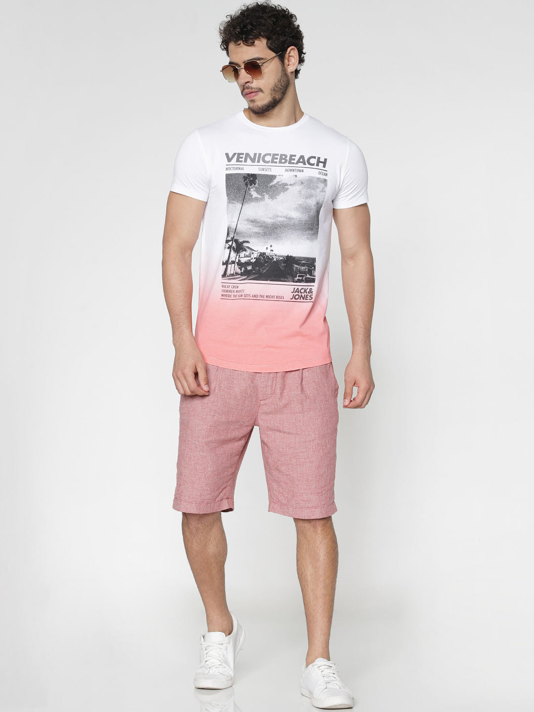 White Graphic Print Crew Neck T-Shirt