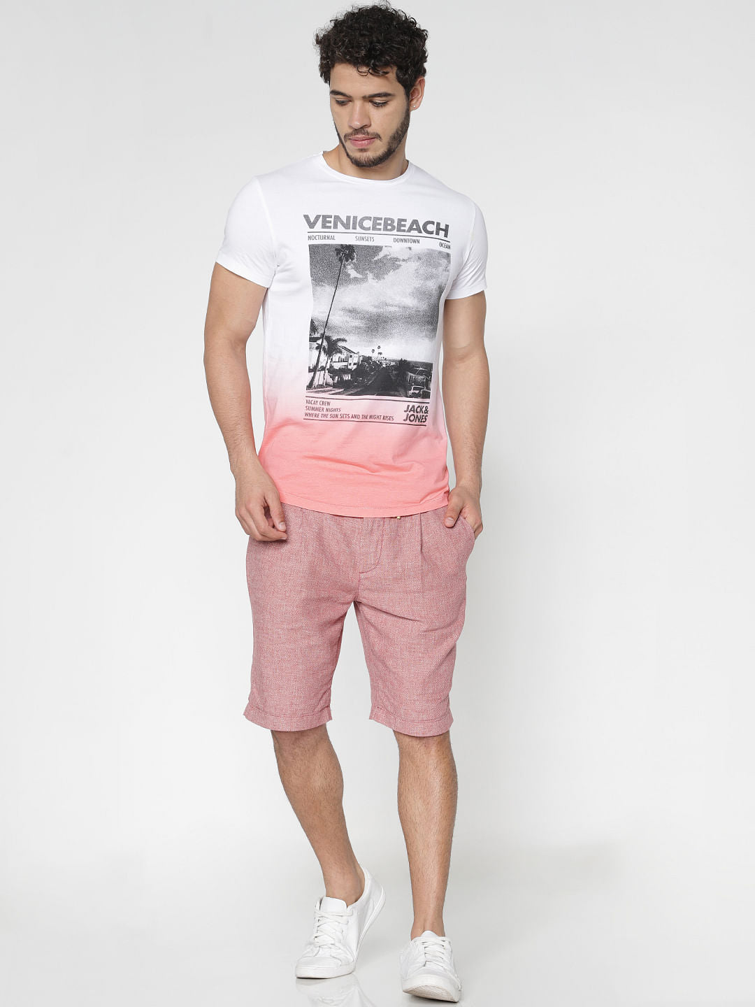White Graphic Print Crew Neck T-Shirt