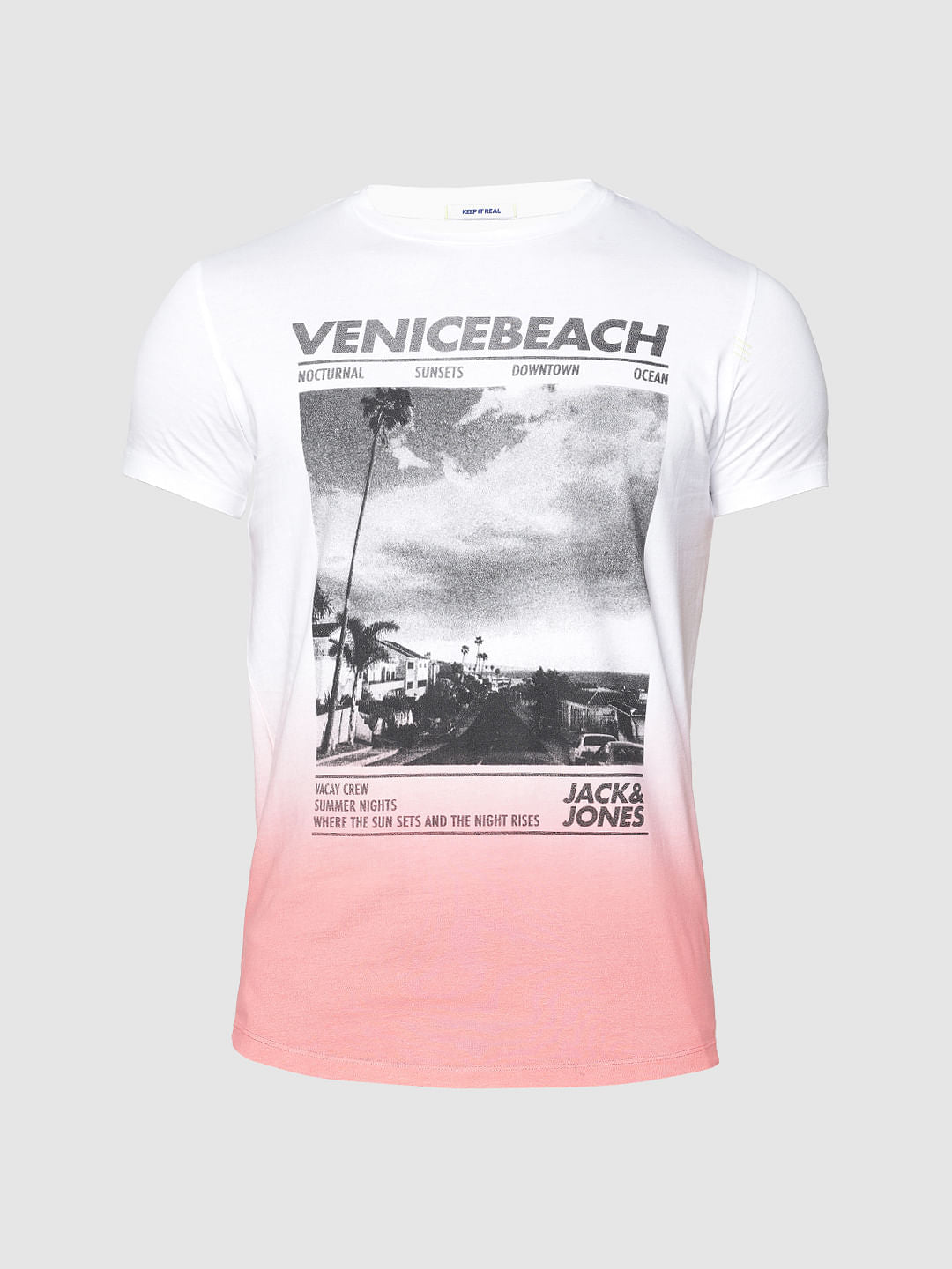 White Graphic Print Crew Neck T-Shirt