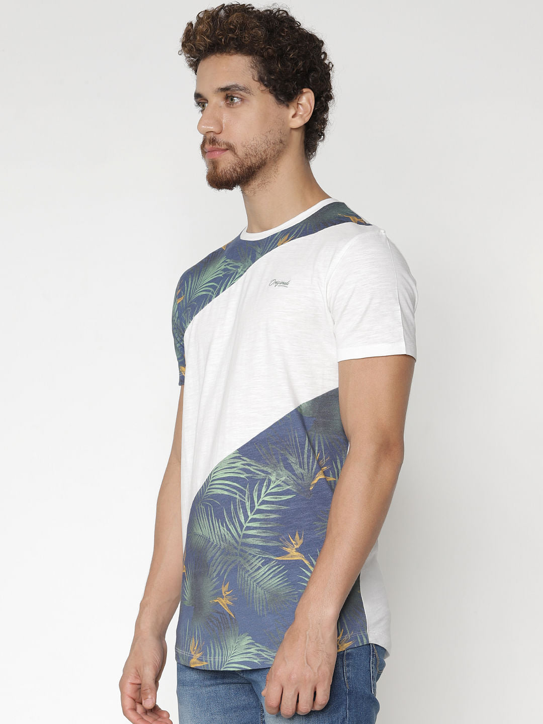 White Printed Crew Neck T-Shirt