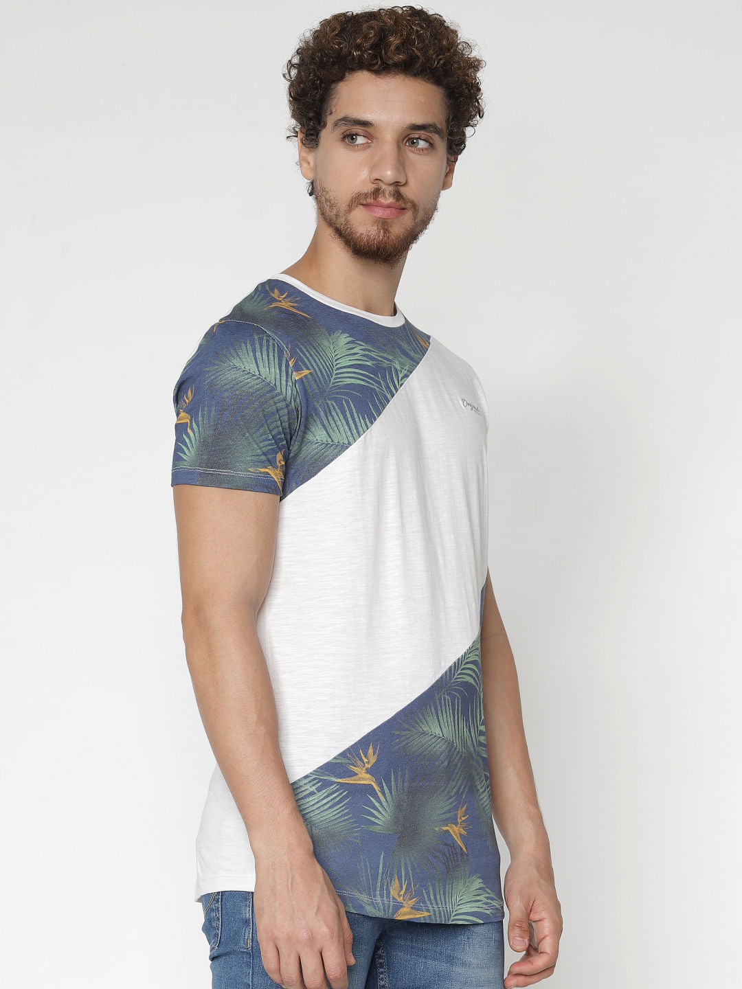 White Printed Crew Neck T-Shirt