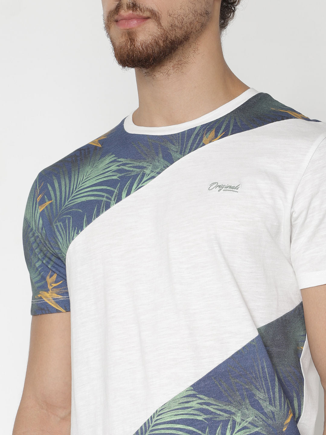 White Printed Crew Neck T-Shirt