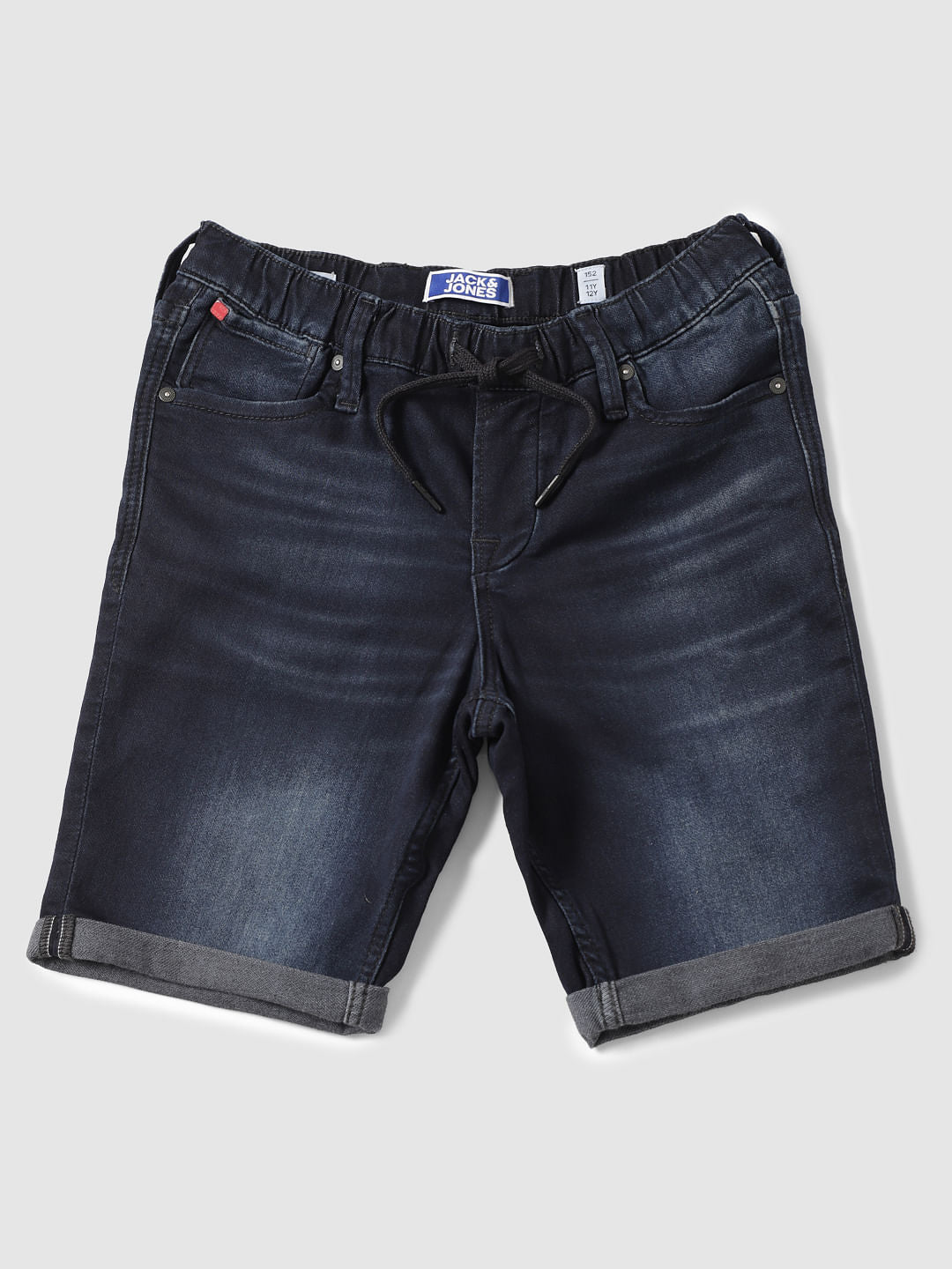 Boys Dark Blue Low Rise Elasticated Waist Rick Denim Shorts - 128/8Y