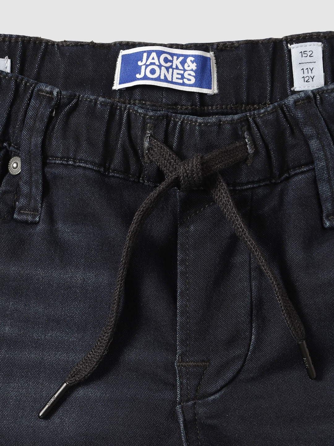 Boys Dark Blue Low Rise Elasticated Waist Rick Denim Shorts