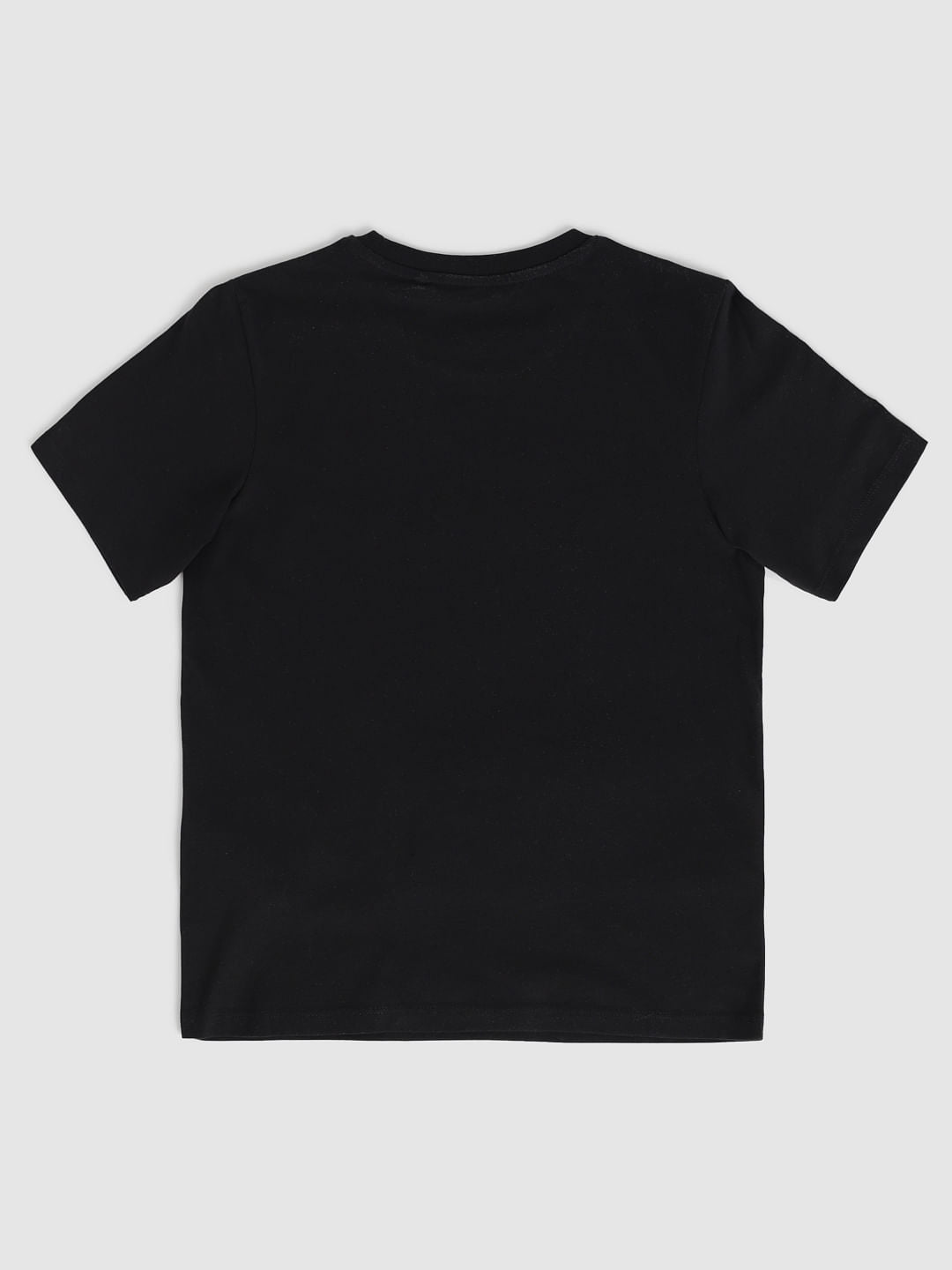 Boys Black Text Print Crew Neck T-Shirt - 128/8Y