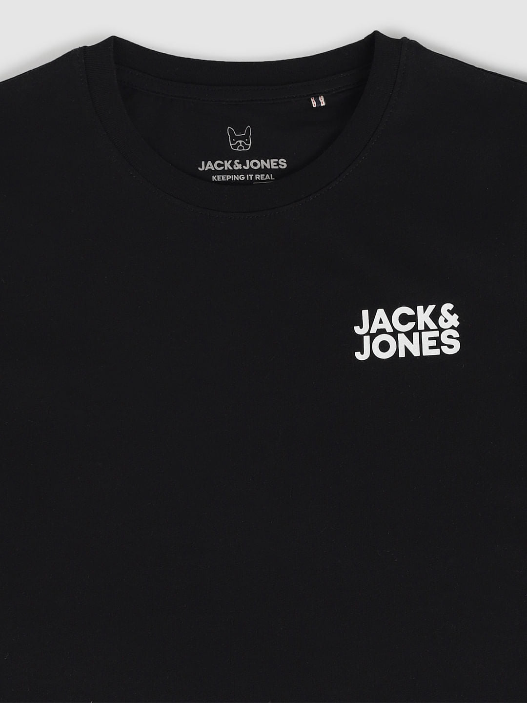 Boys Black Text Print Crew Neck T-Shirt
