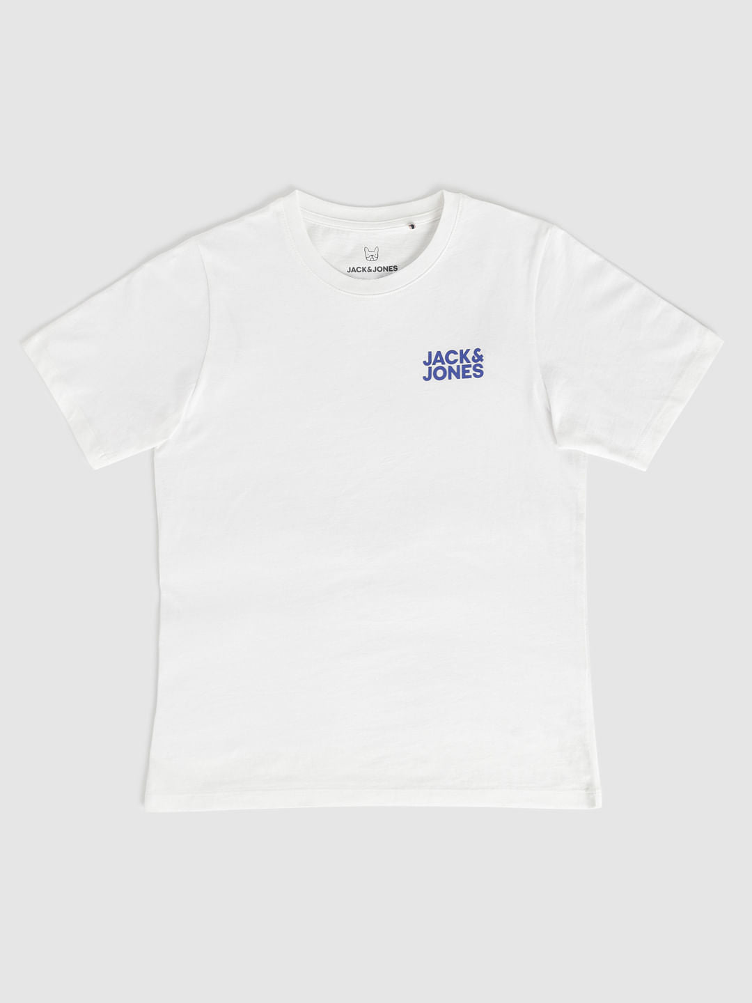 Boys White Text Print Crew Neck T-Shirt - 128/8Y